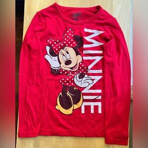 Old Navy Collectabilitees Disney Minnie Mouse T-Shirt Red LongSleeve Girls Small